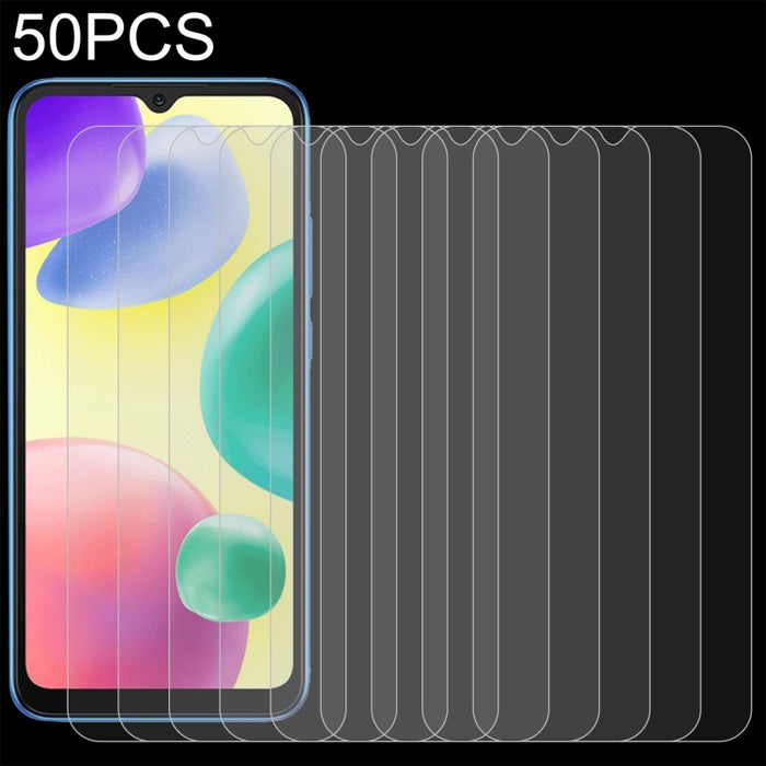 50pcs 0.26mm 9H 2.5D Película de vidrio templado, For OPPO A1 Pro / Reno8 T 5G (50 PCS), For Xiaomi Redmi 11A (50 PCS)