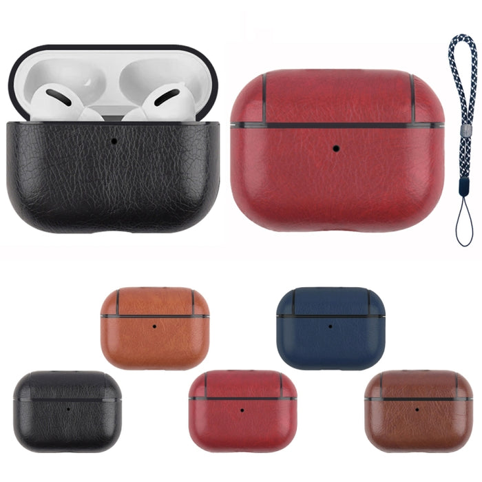 Estuche protector de cuero a prueba de golpes para auriculares inalámbricos con cordón