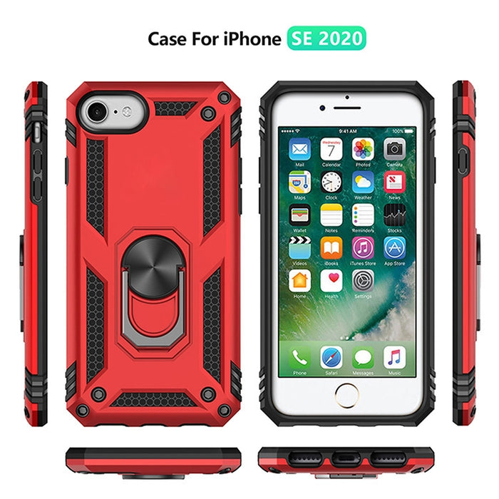 Funda protectora de TPU + PC a prueba de golpes con soporte giratorio de 360 grados, For iPhone SE 2022 / SE 2020