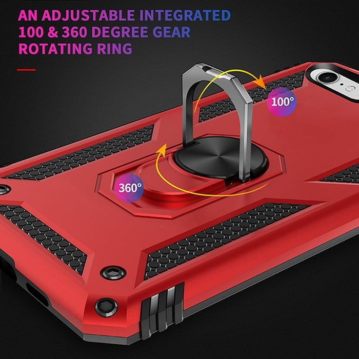 Funda protectora de TPU + PC a prueba de golpes con soporte giratorio de 360 grados, For iPhone SE 2022 / SE 2020