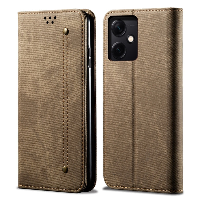 Estuche para teléfono de cuero con textura de mezclilla, For Xiaomi Redmi Note 12 China, For Xiaomi Redmi Note 12 Pro 5G China, For Xiaomi Redmi Note 12 Pro+ China