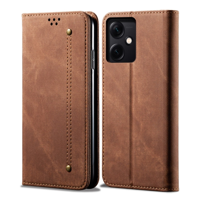 Estuche para teléfono de cuero con textura de mezclilla, For Xiaomi Redmi Note 12 China, For Xiaomi Redmi Note 12 Pro 5G China, For Xiaomi Redmi Note 12 Pro+ China