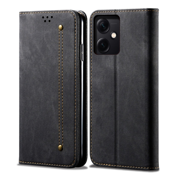 Estuche para teléfono de cuero con textura de mezclilla, For Xiaomi Redmi Note 12 China, For Xiaomi Redmi Note 12 Pro 5G China, For Xiaomi Redmi Note 12 Pro+ China