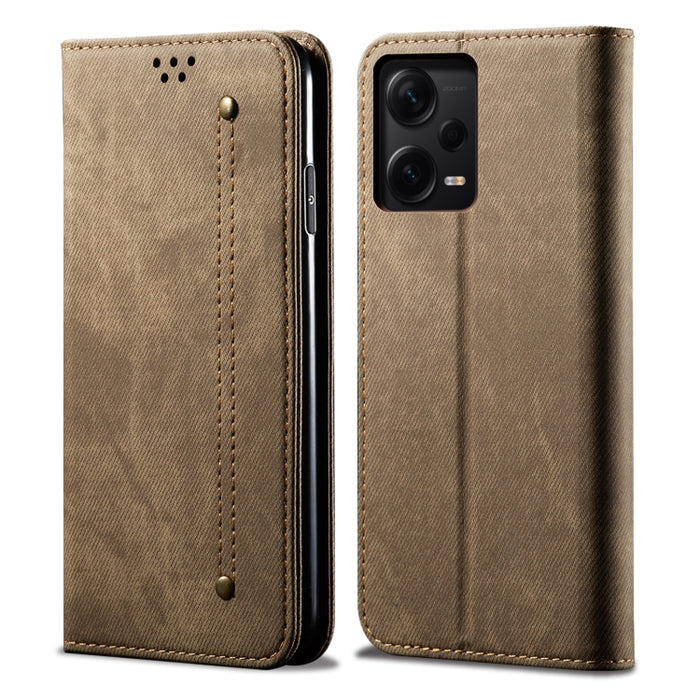 Estuche para teléfono de cuero con textura de mezclilla, For Xiaomi Redmi Note 12 China, For Xiaomi Redmi Note 12 Pro 5G China, For Xiaomi Redmi Note 12 Pro+ China