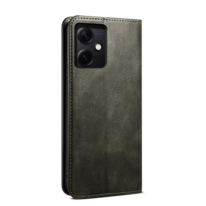 Caja de teléfono de cuero con textura de caballo loco de cera de aceite, For Xiaomi Redmi Note 12 China, For Xiaomi Redmi Note 12 Pro 5G China, For Xiaomi Redmi Note 12 Pro+ China