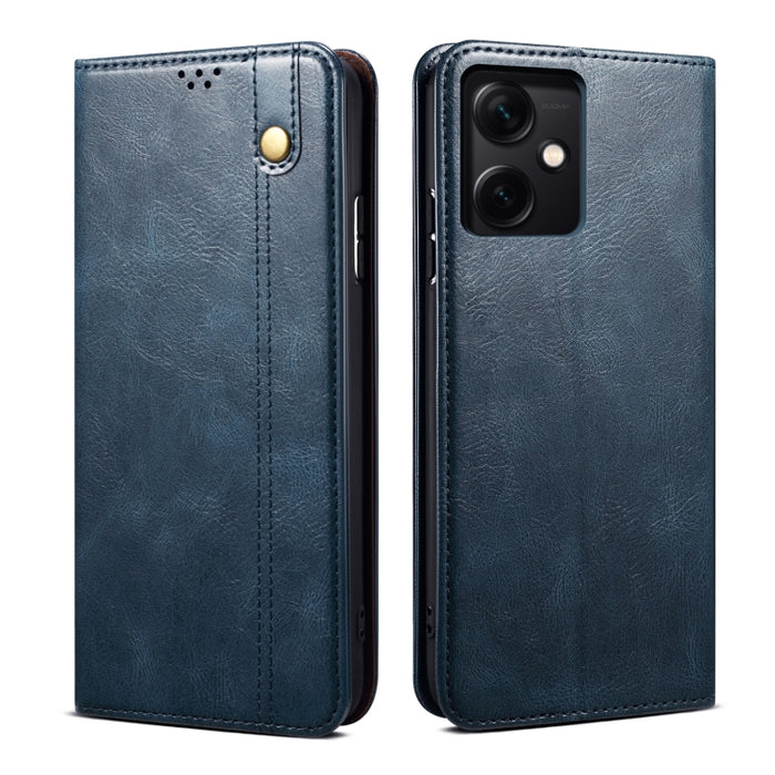 Caja de teléfono de cuero con textura de caballo loco de cera de aceite, For Xiaomi Redmi Note 12 China, For Xiaomi Redmi Note 12 Pro 5G China, For Xiaomi Redmi Note 12 Pro+ China