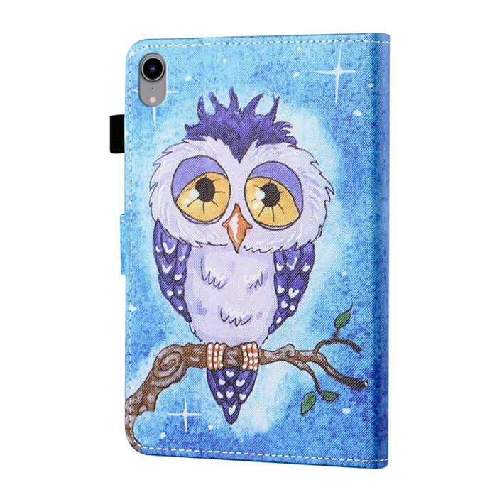 Estuche para tableta de cuero inteligente con costura de dibujo coloreado