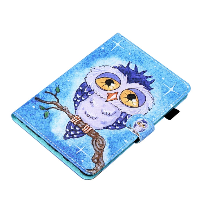 Estuche para tableta de cuero inteligente con costura de dibujo coloreado