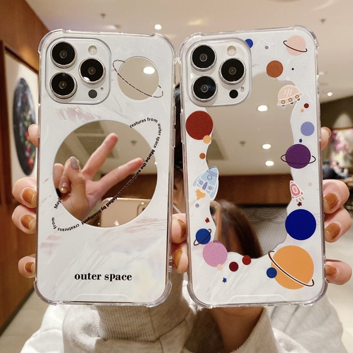 Estuche para teléfono con espejo pintado a color