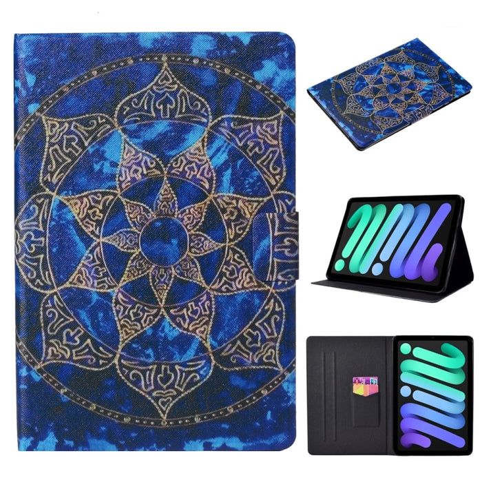 Estuche para tableta de cuero con pintura en color y textura de voltaje