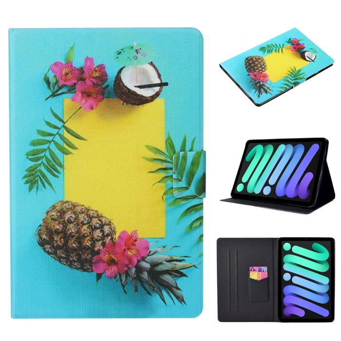 Estuche para tableta de cuero con pintura en color y textura de voltaje