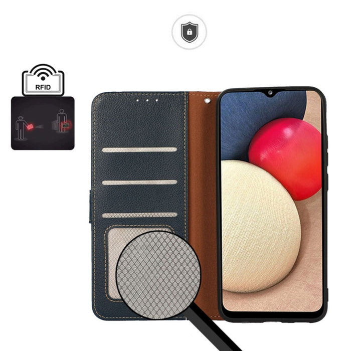 KHAZNEH Estuche para teléfono RFID de cuero con textura de litchi, For Xiaomi Redmi Note 12 China, For Xiaomi Redmi Note 12 Pro 5G China