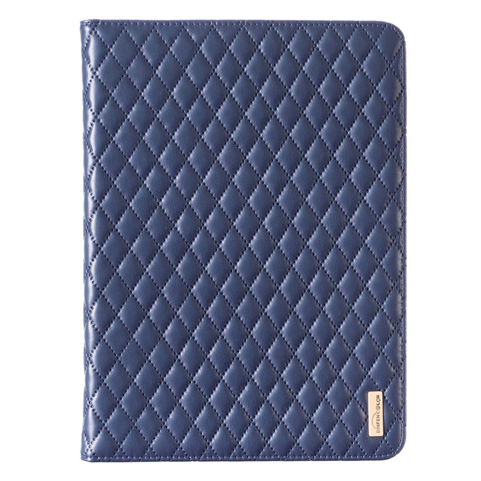 Elegante funda de cuero con tapa horizontal con textura romboidal para tablet