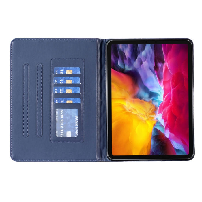 Elegante funda de cuero con tapa horizontal con textura romboidal para tablet