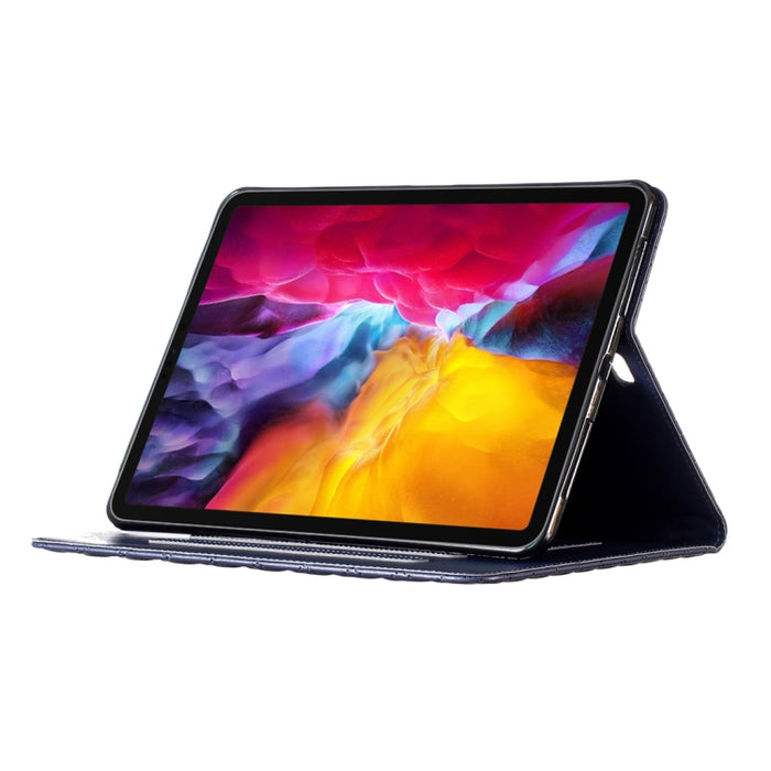 Elegante funda de cuero con tapa horizontal con textura romboidal para tablet