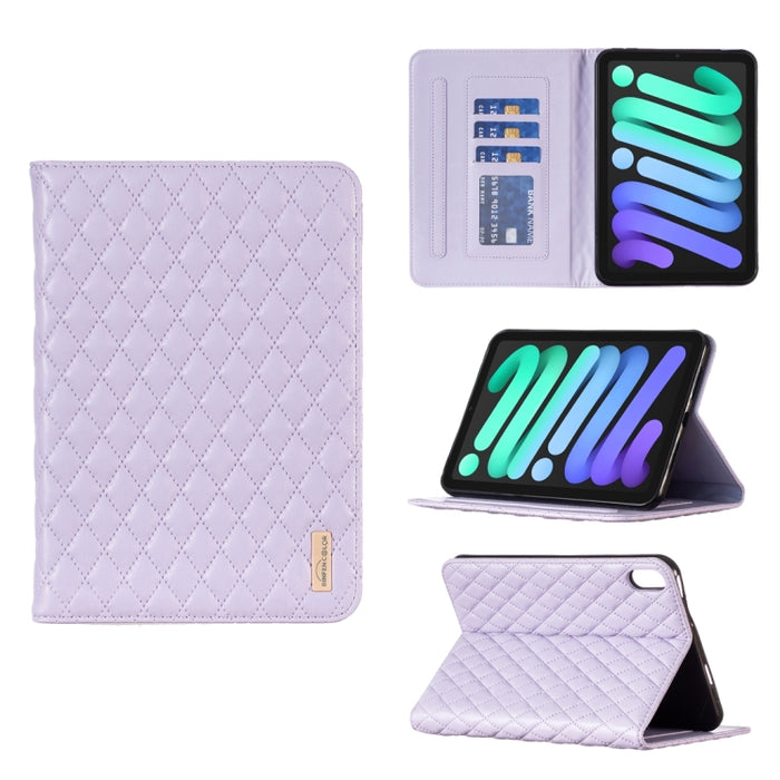 Elegante funda de cuero con tapa horizontal con textura romboidal para tablet