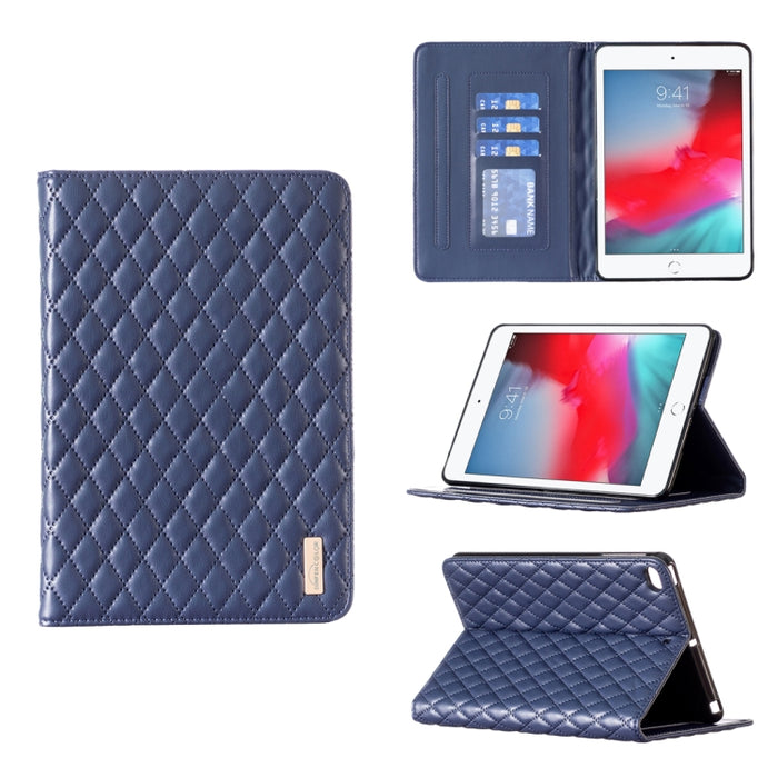 Elegante funda de cuero con tapa horizontal con textura romboidal para tablet