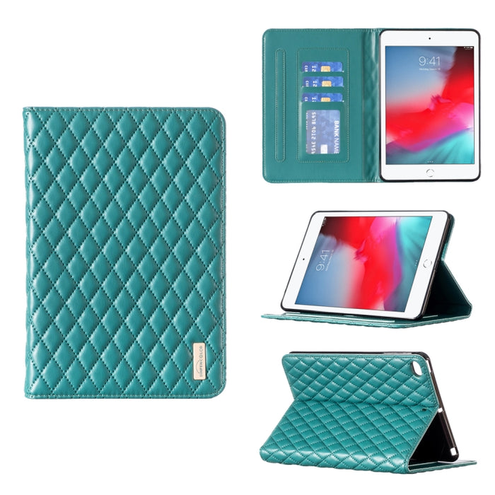 Elegante funda de cuero con tapa horizontal con textura romboidal para tablet