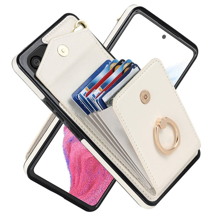 Caja del teléfono con ranura para tarjeta RFID con soporte para anillo