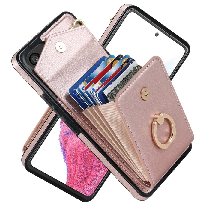 Caja del teléfono con ranura para tarjeta RFID con soporte para anillo