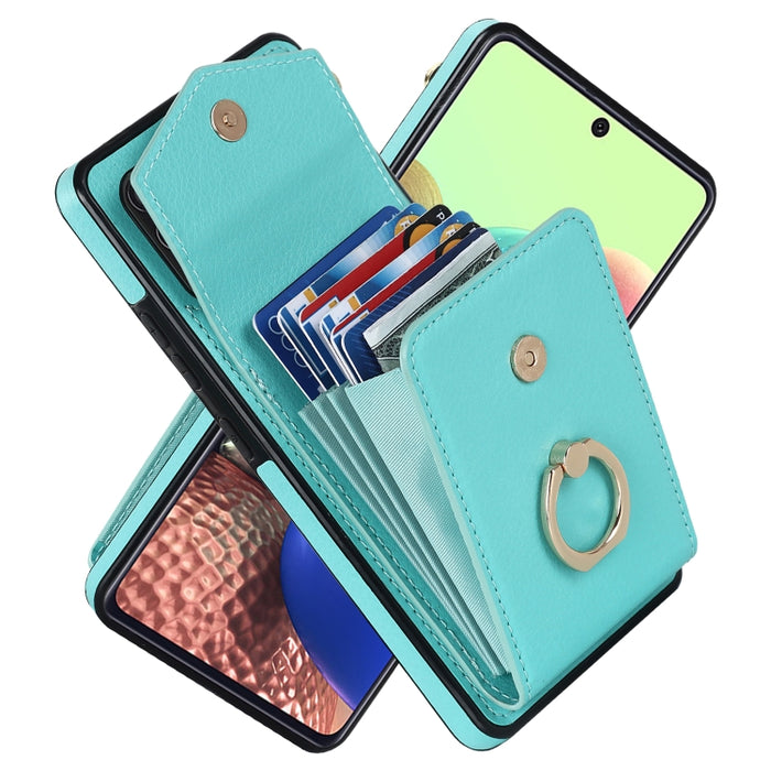 Caja del teléfono con ranura para tarjeta RFID con soporte para anillo