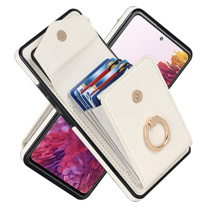 Caja del teléfono con ranura para tarjeta RFID con soporte para anillo