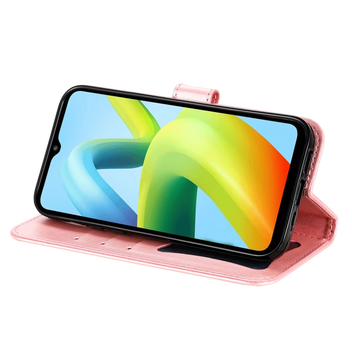 Estuche para teléfono de cuero con estampado de flores de 7 pétalos, For Xiaomi Redmi A1+, For Xiaomi Redmi 11 Prime 4G, For Xiaomi Redmi Note 12 China, For Xiaomi Redmi Note 12 Pro 5G China, For Xiaomi Redmi Note 12 Pro+ China