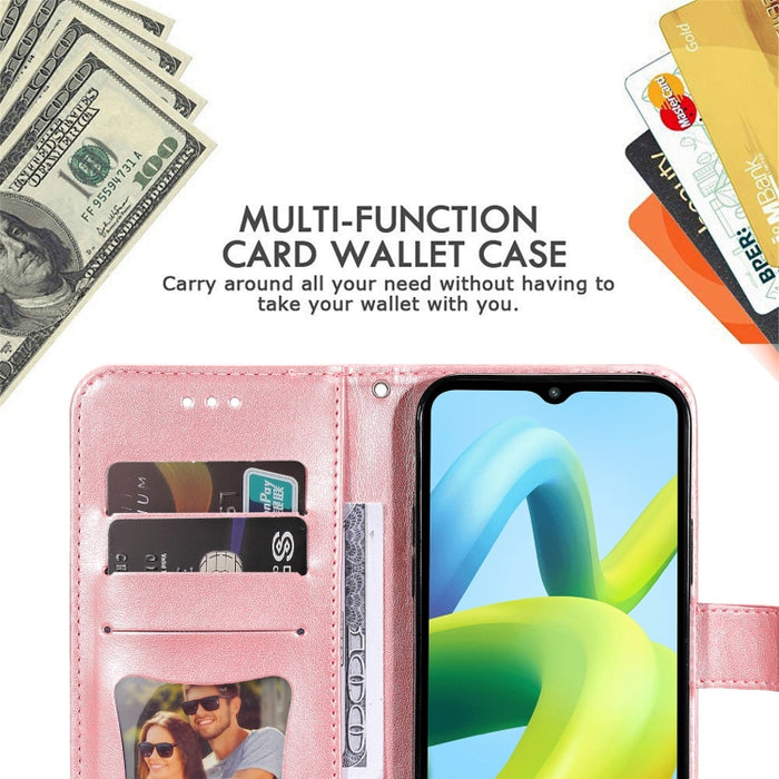 Estuche para teléfono de cuero con estampado de flores de 7 pétalos, For Xiaomi Redmi A1+, For Xiaomi Redmi 11 Prime 4G, For Xiaomi Redmi Note 12 China, For Xiaomi Redmi Note 12 Pro 5G China, For Xiaomi Redmi Note 12 Pro+ China