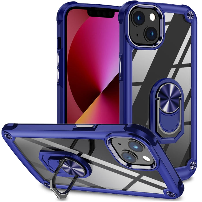 Estuche para teléfono con protección de lente de TPU + PC con soporte para anillo