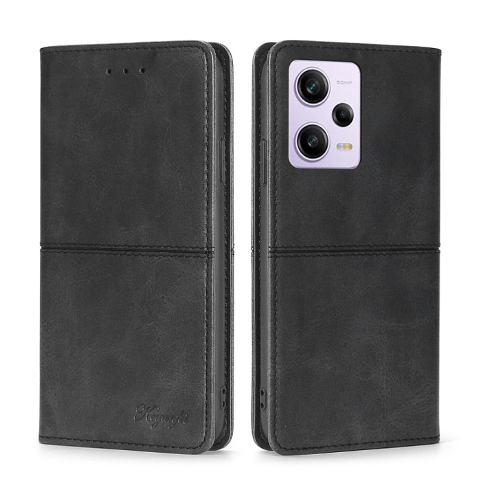 Estuche para teléfono de cuero magnético con textura de vaca, For Motorola Moto G72 4G, For vivo V25 Pro 5G, For Xiaomi Redmi Note 12 China, For Xiaomi Redmi Note 12 Pro 5G China, For Xiaomi Redmi Note 12 Pro+ China, For Xiaomi Redmi A1+ 4G            ...