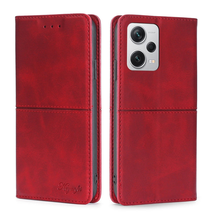 Estuche para teléfono de cuero magnético con textura de vaca, For Motorola Moto G72 4G, For vivo V25 Pro 5G, For Xiaomi Redmi Note 12 China, For Xiaomi Redmi Note 12 Pro 5G China, For Xiaomi Redmi Note 12 Pro+ China, For Xiaomi Redmi A1+ 4G            ...