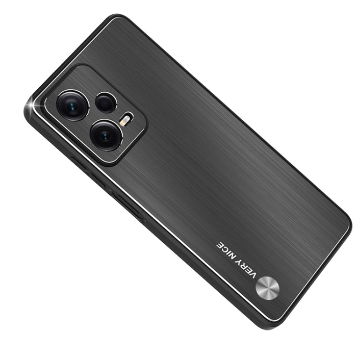 Caja de teléfono a prueba de golpes con textura cepillada de metal, For Xiaomi Redmi Note 12 Pro+ China, For Xiaomi Redmi Note 12 Pro 5G China, For Xiaomi Redmi Note 12 China