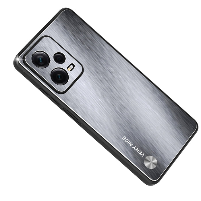 Caja de teléfono a prueba de golpes con textura cepillada de metal, For Xiaomi Redmi Note 12 Pro+ China, For Xiaomi Redmi Note 12 Pro 5G China, For Xiaomi Redmi Note 12 China