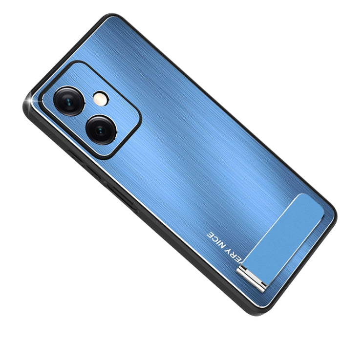 Caja de teléfono a prueba de golpes con textura cepillada de metal con soporte, For Xiaomi Redmi Note 12 Pro+ China, For Xiaomi Redmi Note 12 Pro 5G China, For Xiaomi Redmi Note 12 China
