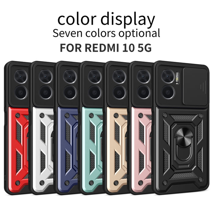 Funda de teléfono con diseño de cámara deslizante TPU + PC, For Xiaomi Redmi 10 5G, For Xiaomi Redmi Note 12 5G Global / Poco X5