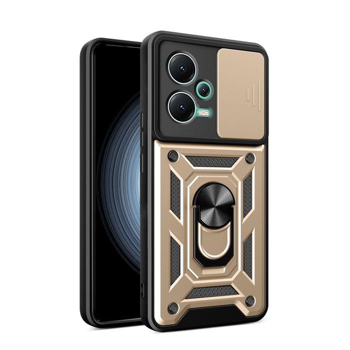 Funda de teléfono con diseño de cámara deslizante TPU + PC, For Xiaomi Redmi 10 5G, For Xiaomi Redmi Note 12 5G Global / Poco X5