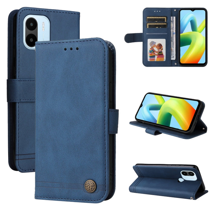 Skin Feel Life Tree Funda de piel para teléfono con botón de metal, For Xiaomi Redmi A1+, For Xiaomi Redmi 11 Prime 4G, For Xiaomi Redmi Note 12 China, For Xiaomi Redmi Note 12 Pro 5G China, For Xiaomi Redmi Note 12 Pro+ China