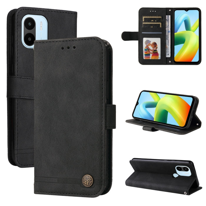Skin Feel Life Tree Funda de piel para teléfono con botón de metal, For Xiaomi Redmi A1+, For Xiaomi Redmi 11 Prime 4G, For Xiaomi Redmi Note 12 China, For Xiaomi Redmi Note 12 Pro 5G China, For Xiaomi Redmi Note 12 Pro+ China