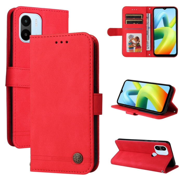 Skin Feel Life Tree Funda de piel para teléfono con botón de metal, For Xiaomi Redmi A1+, For Xiaomi Redmi 11 Prime 4G, For Xiaomi Redmi Note 12 China, For Xiaomi Redmi Note 12 Pro 5G China, For Xiaomi Redmi Note 12 Pro+ China