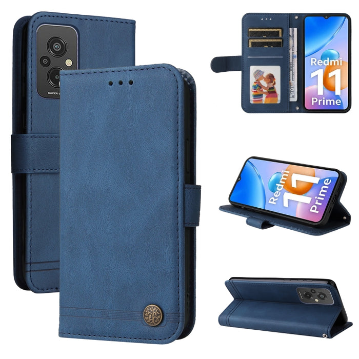 Skin Feel Life Tree Funda de piel para teléfono con botón de metal, For Xiaomi Redmi A1+, For Xiaomi Redmi 11 Prime 4G, For Xiaomi Redmi Note 12 China, For Xiaomi Redmi Note 12 Pro 5G China, For Xiaomi Redmi Note 12 Pro+ China