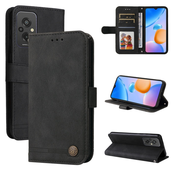 Skin Feel Life Tree Funda de piel para teléfono con botón de metal, For Xiaomi Redmi A1+, For Xiaomi Redmi 11 Prime 4G, For Xiaomi Redmi Note 12 China, For Xiaomi Redmi Note 12 Pro 5G China, For Xiaomi Redmi Note 12 Pro+ China