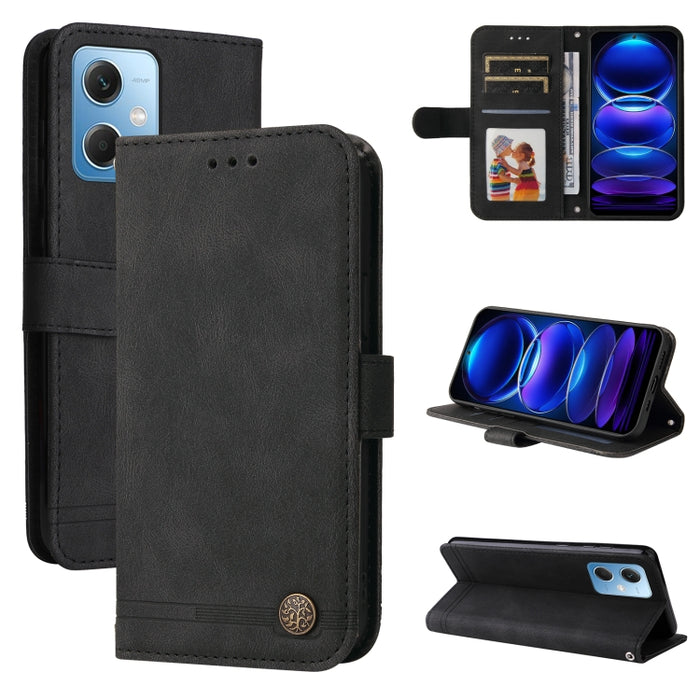 Skin Feel Life Tree Funda de piel para teléfono con botón de metal, For Xiaomi Redmi A1+, For Xiaomi Redmi 11 Prime 4G, For Xiaomi Redmi Note 12 China, For Xiaomi Redmi Note 12 Pro 5G China, For Xiaomi Redmi Note 12 Pro+ China