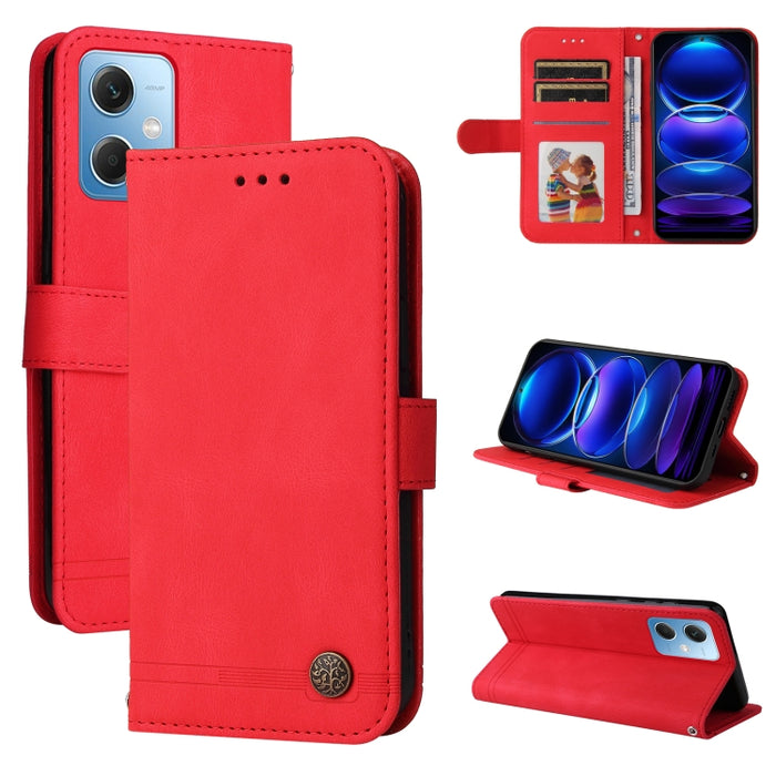 Skin Feel Life Tree Funda de piel para teléfono con botón de metal, For Xiaomi Redmi A1+, For Xiaomi Redmi 11 Prime 4G, For Xiaomi Redmi Note 12 China, For Xiaomi Redmi Note 12 Pro 5G China, For Xiaomi Redmi Note 12 Pro+ China