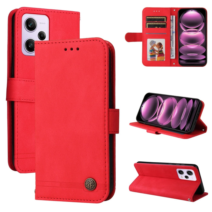 Skin Feel Life Tree Funda de piel para teléfono con botón de metal, For Xiaomi Redmi A1+, For Xiaomi Redmi 11 Prime 4G, For Xiaomi Redmi Note 12 China, For Xiaomi Redmi Note 12 Pro 5G China, For Xiaomi Redmi Note 12 Pro+ China