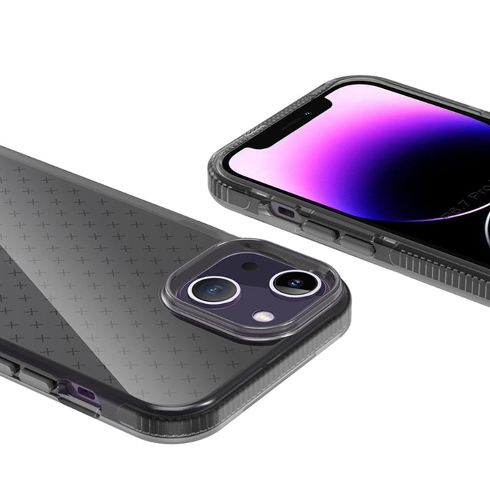 Caja del teléfono de TPU transparente con patrón de cuadrícula