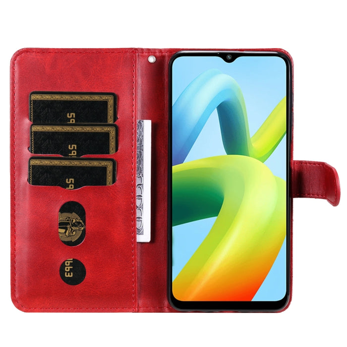 Estuche para teléfono de cuero con cremallera y textura de becerro, For Xiaomi Redmi A1+, For Xiaomi Redmi 11 Prime 4G, For Xiaomi Redmi Note 12 China, For Xiaomi Redmi Note 12 Pro 5G China, For Xiaomi Redmi Note 12 Pro+ China