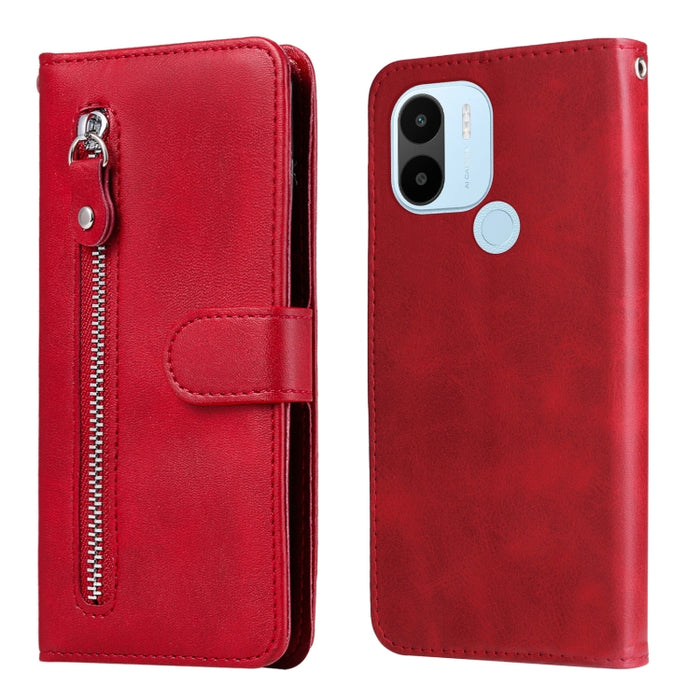 Estuche para teléfono de cuero con cremallera y textura de becerro, For Xiaomi Redmi A1+, For Xiaomi Redmi 11 Prime 4G, For Xiaomi Redmi Note 12 China, For Xiaomi Redmi Note 12 Pro 5G China, For Xiaomi Redmi Note 12 Pro+ China