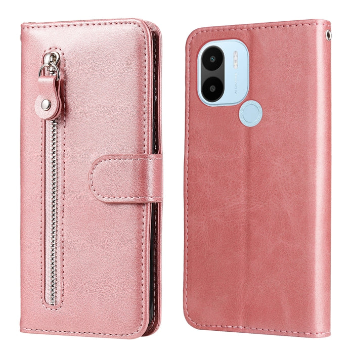 Estuche para teléfono de cuero con cremallera y textura de becerro, For Xiaomi Redmi A1+, For Xiaomi Redmi 11 Prime 4G, For Xiaomi Redmi Note 12 China, For Xiaomi Redmi Note 12 Pro 5G China, For Xiaomi Redmi Note 12 Pro+ China