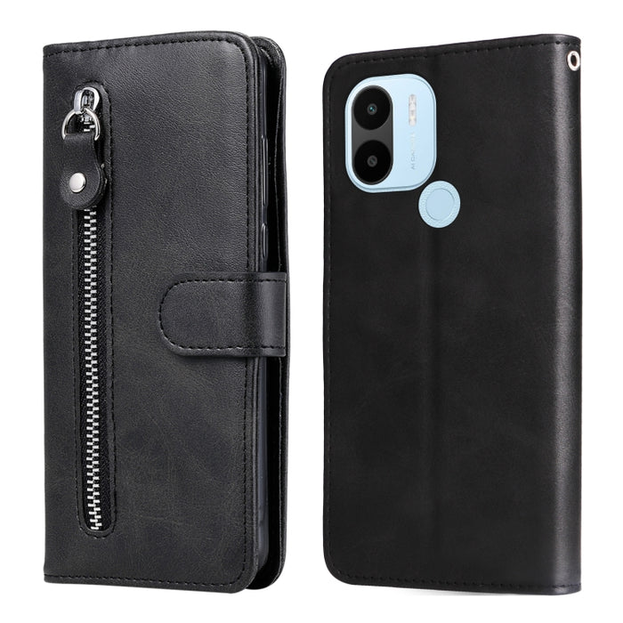 Estuche para teléfono de cuero con cremallera y textura de becerro, For Xiaomi Redmi A1+, For Xiaomi Redmi 11 Prime 4G, For Xiaomi Redmi Note 12 China, For Xiaomi Redmi Note 12 Pro 5G China, For Xiaomi Redmi Note 12 Pro+ China