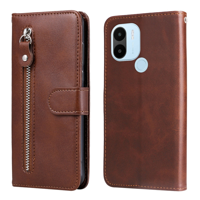 Estuche para teléfono de cuero con cremallera y textura de becerro, For Xiaomi Redmi A1+, For Xiaomi Redmi 11 Prime 4G, For Xiaomi Redmi Note 12 China, For Xiaomi Redmi Note 12 Pro 5G China, For Xiaomi Redmi Note 12 Pro+ China